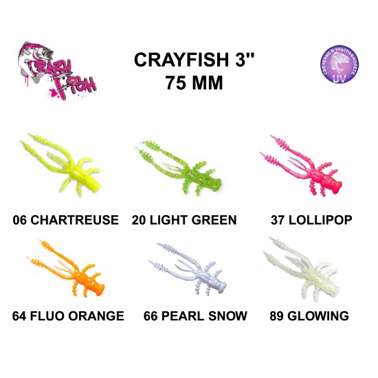 Crazy Fish Crayfish 7.5 Cm Silikon Yem